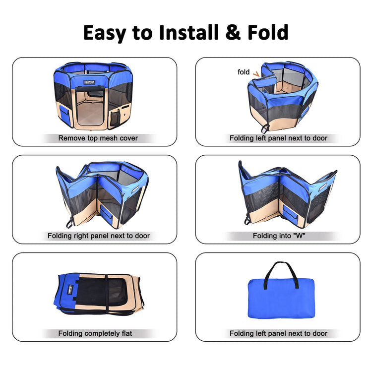 JESPET Pet Dog Playpens 36", 45" & 61" Portable Soft Kennel with Carry Bag