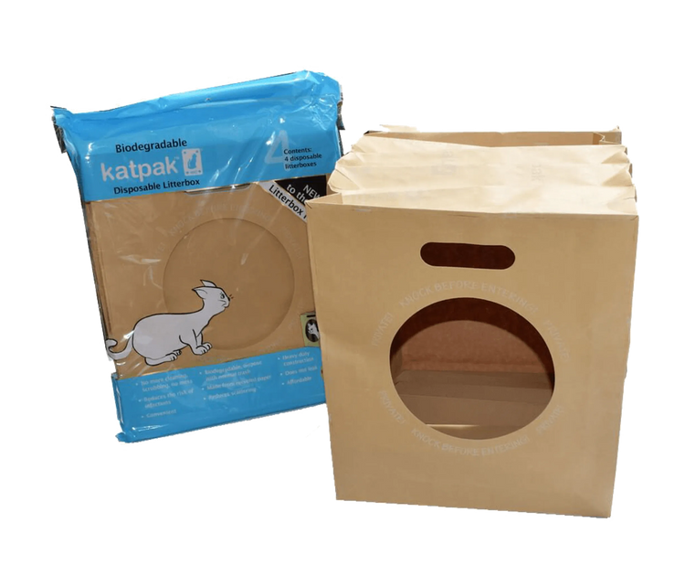KatPak Biodegradable Litter Box - 4 Pack