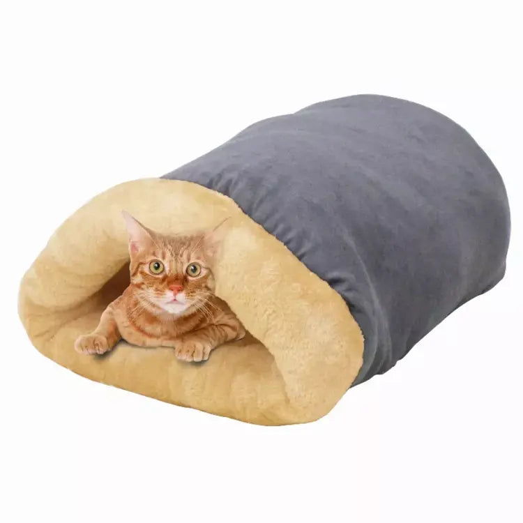 GOOPAWS 4-in-1 Self-Warming Cat Bed - Cozy Pet Hideaway, Sleeping Cuddle Cave