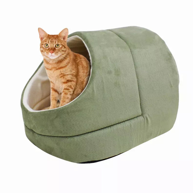 GOOPAWS Cozy Cat Cave & Warming Burrow: Ultimate Pet Hideaway & Cuddle Cave Bed