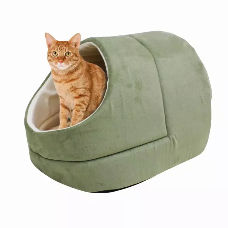 GOOPAWS Cozy Cat Cave & Warming Burrow: Ultimate Pet Hideaway & Cuddle Cave Bed