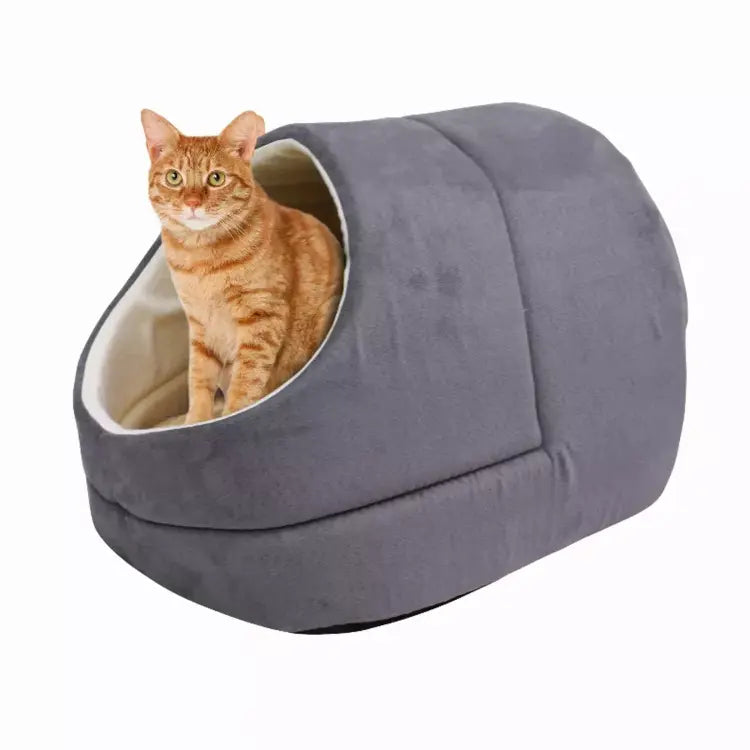 GOOPAWS Cozy Cat Cave & Warming Burrow: Ultimate Pet Hideaway & Cuddle Cave Bed