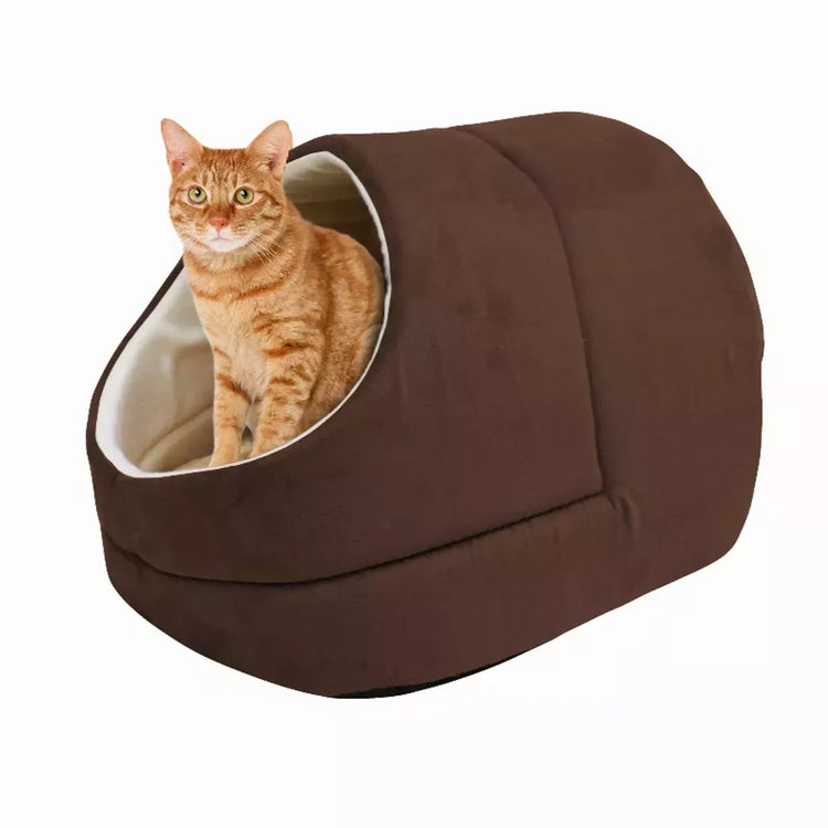 GOOPAWS Cozy Cat Cave & Warming Burrow: Ultimate Pet Hideaway & Cuddle Cave Bed