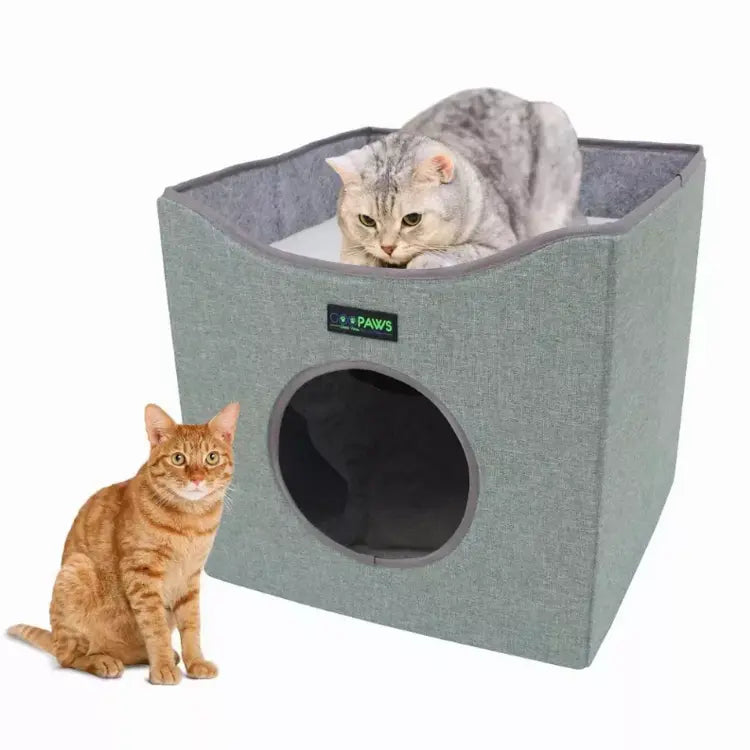 JESPET Foldable Cat Condo, Cat Cube House & Sleeping Bed