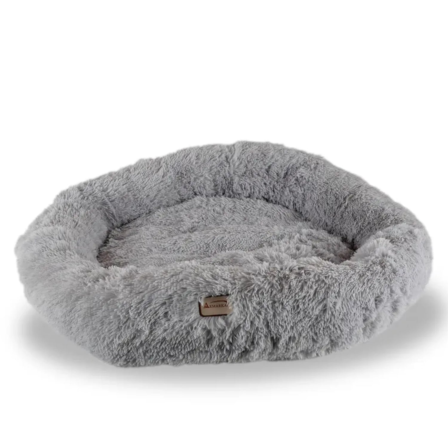 Armarkat Extra Large Fluffy Gray Round Cat Bed