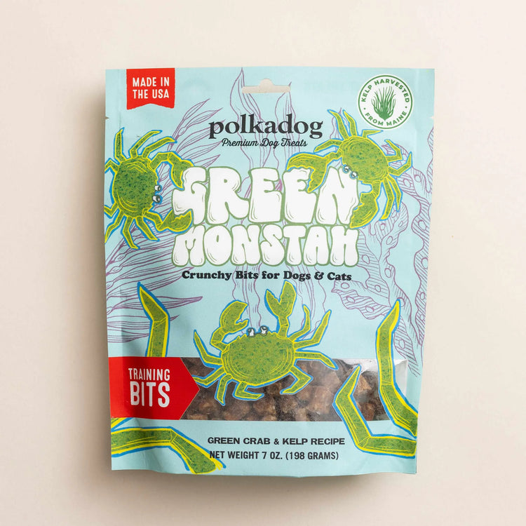 Polkadog Green Monstah Training Bits Crunchy Dog and Cat Treats 7oz