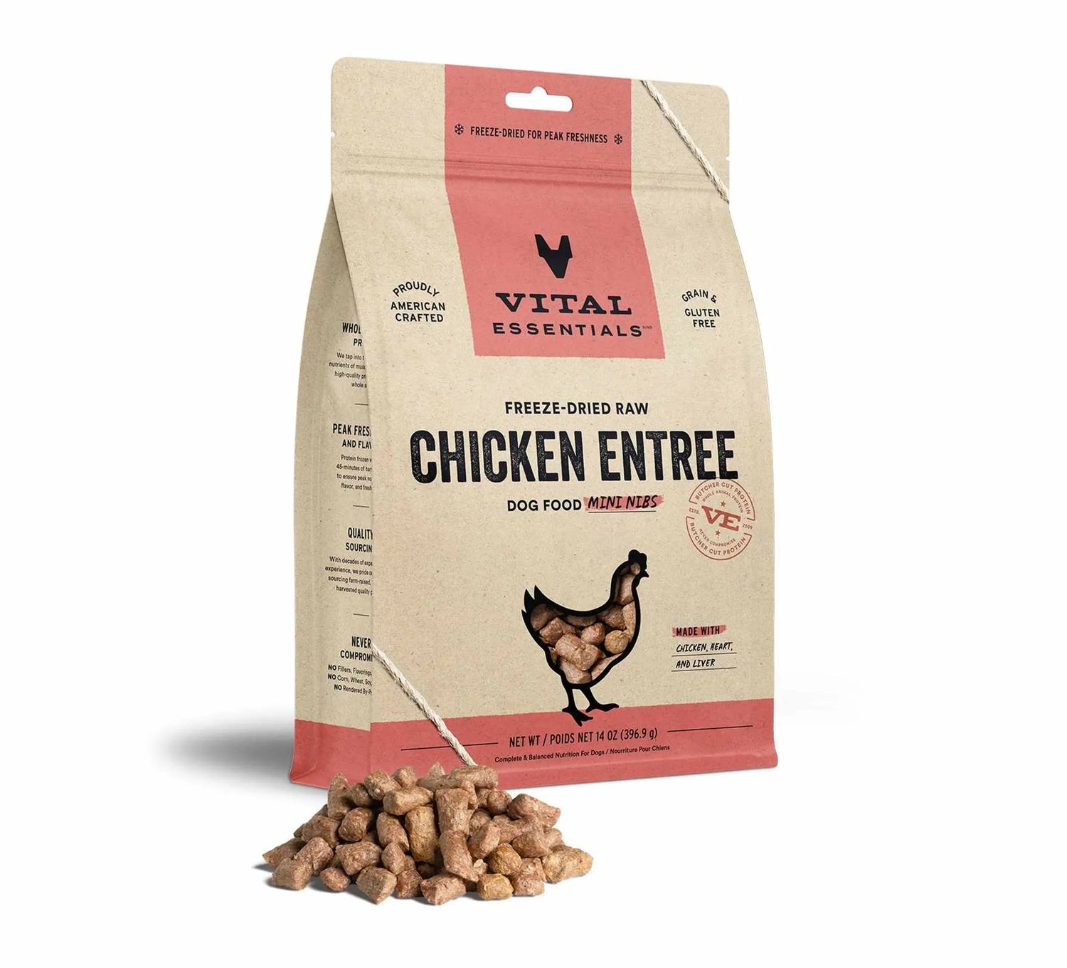 Vital Essentials® Freeze-Dried Raw Chicken Entree Dog Food Mini Nibs,