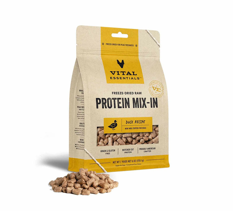 Vital Essentials Freeze-Dried Raw Duck Protein Mix-In Meal Topper for Dogs