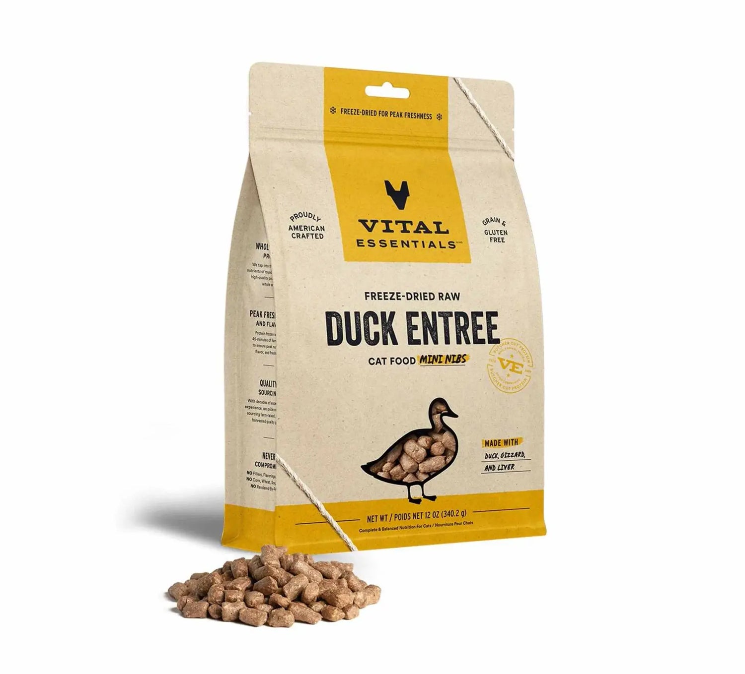 Vital Essentials® Freeze-Dried Raw Duck Entree Cat Food Mini Nibs