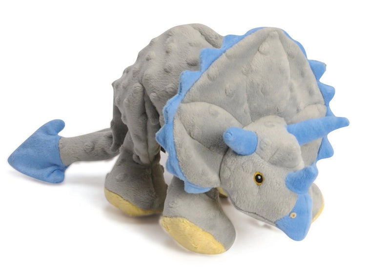 goDog Dinos Frills Triceratops w/Chew Guard Plush Dog Toy