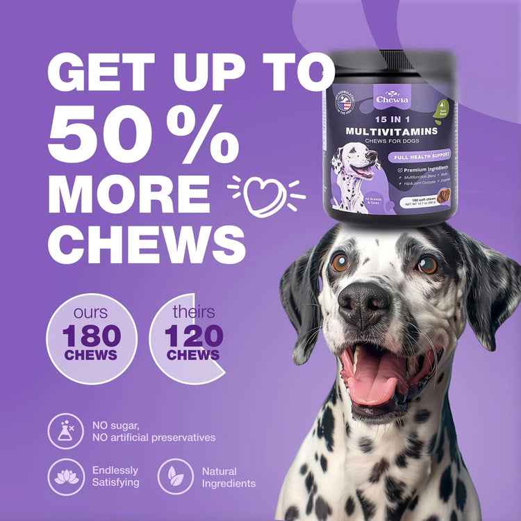 Dog Vitamins 15 in 1 Dog Multivitamin Chews