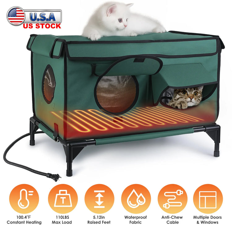 Waterproof Heated Cat House