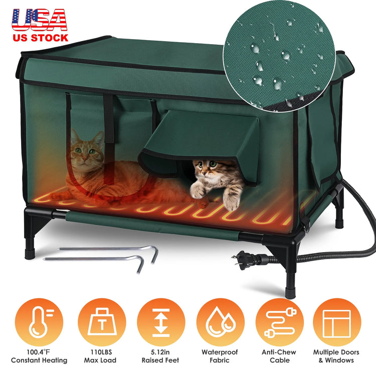 Waterproof Heated Cat House