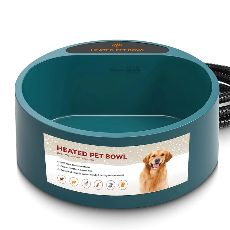 Heated Water Bowl for Dog Cat 74.4OZ Heating Water Dish