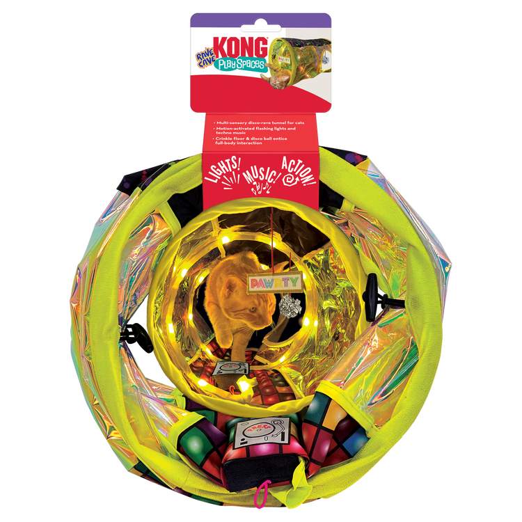 KONG® Play Spaces Rave Cave Cat Toy - Interactive Fun for Your Feline Friend