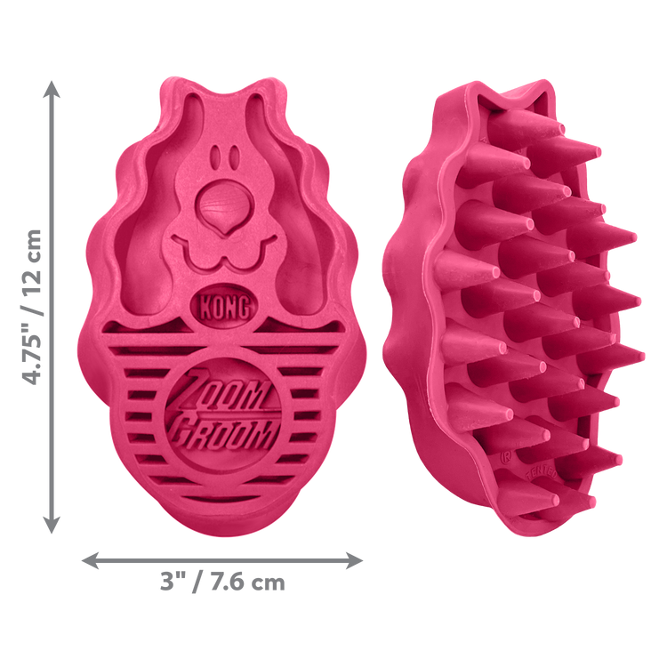 KONG(R) ZoomGroom(R) Raspberry Brush Large