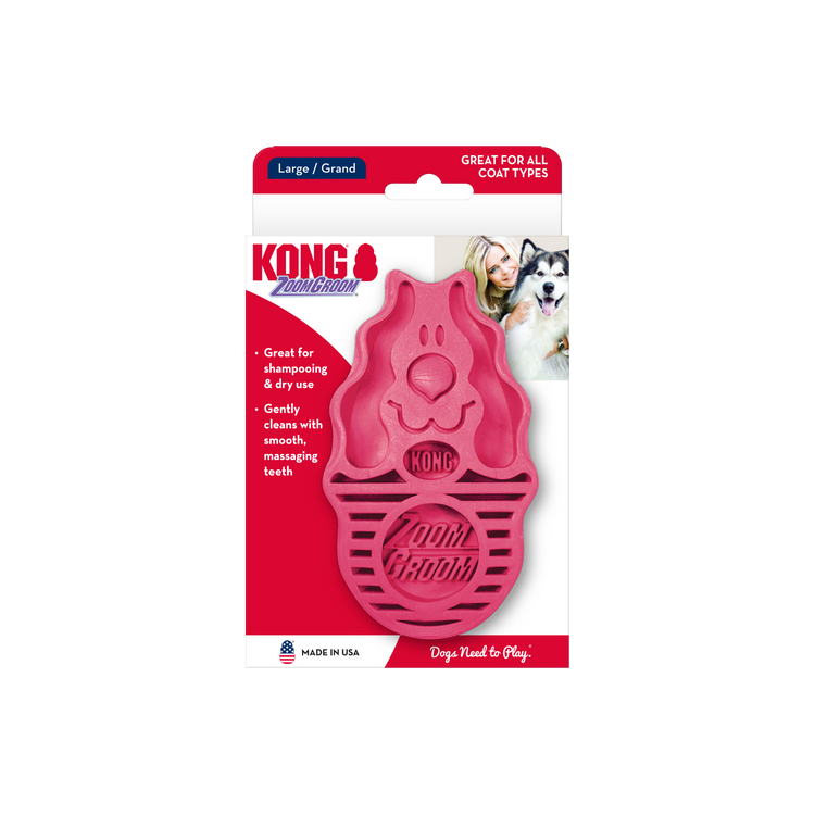 KONG(R) ZoomGroom(R) Raspberry Brush Large
